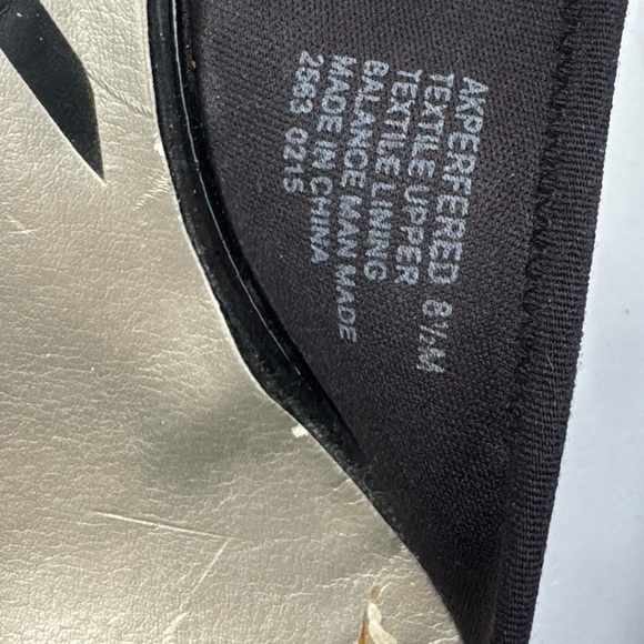 Anne Kline SZ 8.5M Slingback buckle Patent Leather Wedge Black Peep Open Toe - Picture 3 of 12